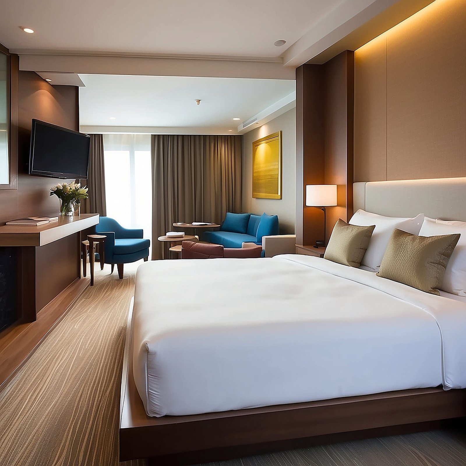 Portfolio interior of modern comfortable hotel room