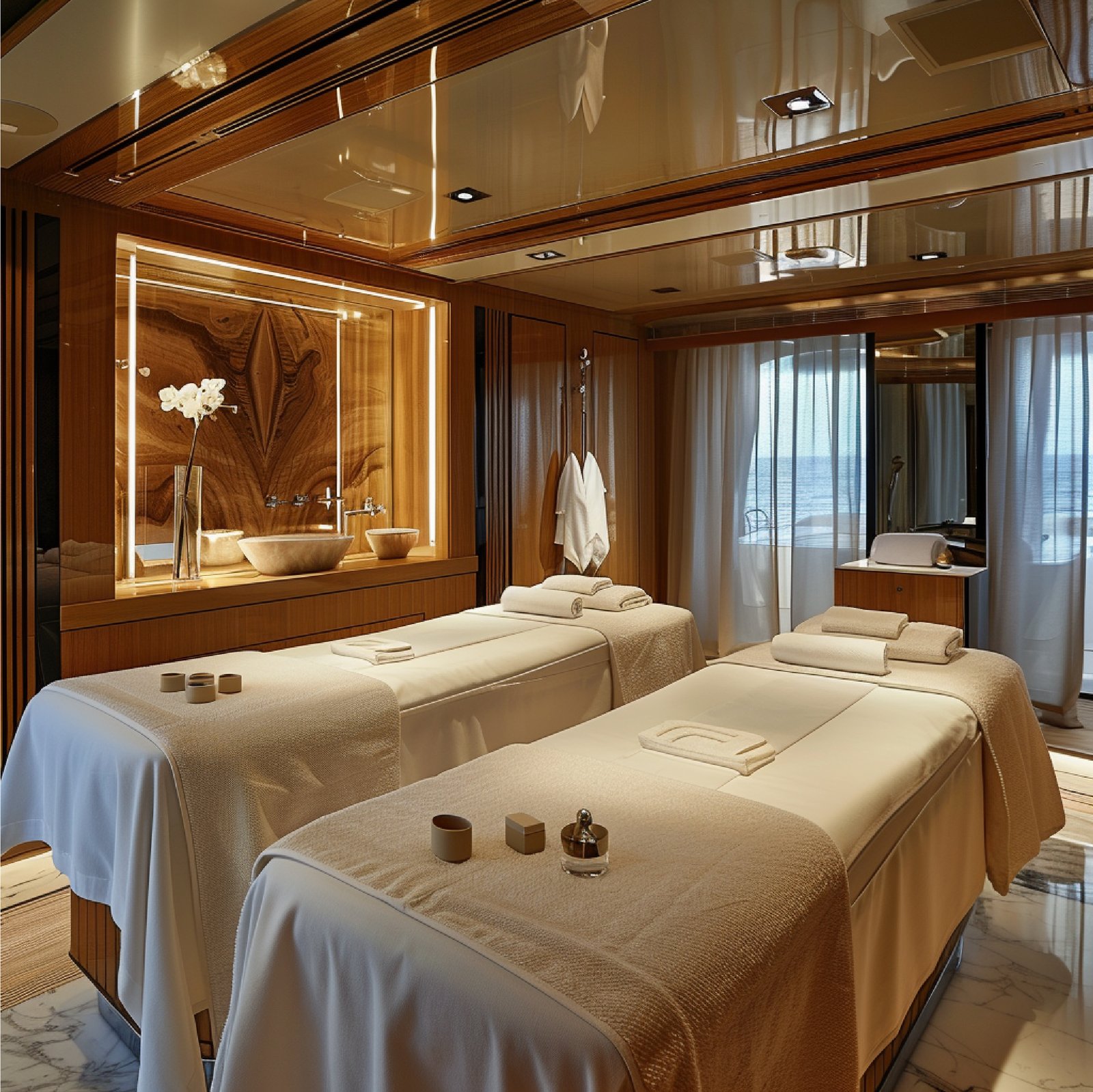 Portfolio onboard spa offering massages beauty treatments